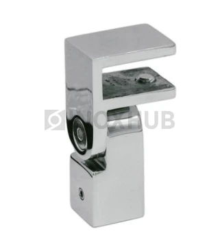 Держатель стекла (189 PSS) торцевой поворотный, штанга 15×15 мм, нерж. сталь полированная