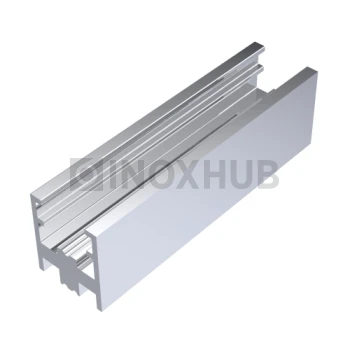 Профиль нижний п-обр. (763 al), L=2200 мм, стекло 8.0 мм, полированный алюминий Профиль нижний п-обр. (763 al), L=2200 мм, стекло 8.0 мм, полированный алюминий