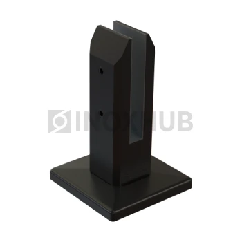 Напольный стеклодержатель литой квадратный 45×50×160 мм, AISI 304, Черный мат Напольный стеклодержатель литой квадратный 45×50×160 мм, AISI 304, Черный мат