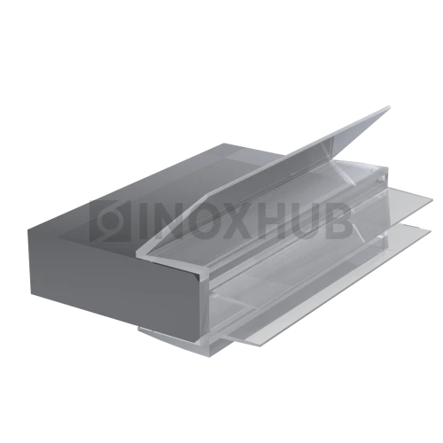 Профиль (206-10 CL) нижний, L=2200, стекло 10.0 мм, ПВХ прозрачный БЕЛЫЙ