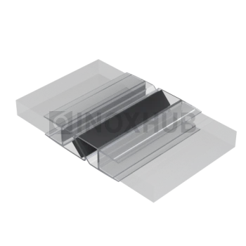 Профиль (210-8 CL) магнит черный 90º/180º, L=2200 (1 компл/2шт), стекло 8.0 мм, ПВХ прозрачный БЕЛЫЙ