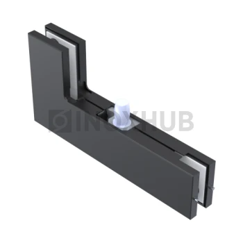 Фитинг угловой (140 BLC) на фрамугу с осью, стекло 10-12 мм, Черный мат