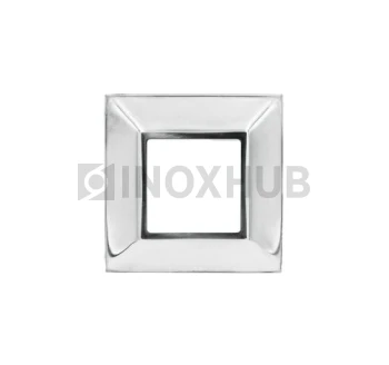 Низ стойки квадратный, 40.0×40.0 мм / 82.0×82.0 мм, AISI 304, GRIT 600