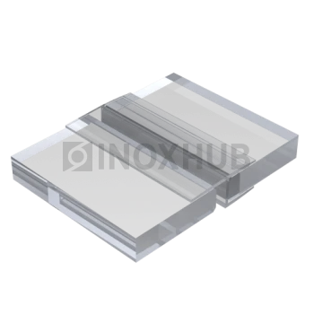 Профиль (204-8 CL), L=2200, стекло 8.0 мм, ПВХ прозрачный БЕЛЫЙ