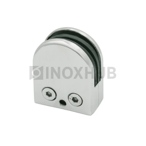 Стеклодержатель штамп. на плоскость, стекло 8.0 мм, AISI 304, GRIT 320