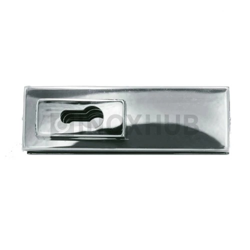 Замок (150R PSS) угловой с круглым ригелем, с ответной частью на стену, нерж. сталь полированная