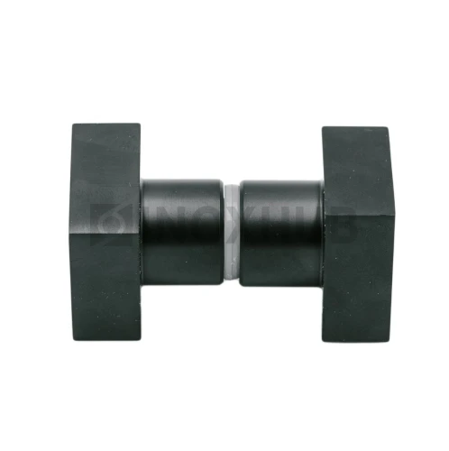 Кноб квадратный (684 BLC), стекло 6.0-12.0 мм, Черный мат