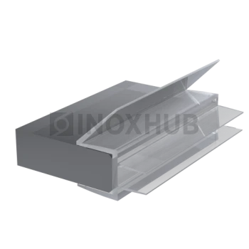 Профиль (206-10 CL) нижний, L=2200, стекло 10.0 мм, ПВХ прозрачный БЕЛЫЙ