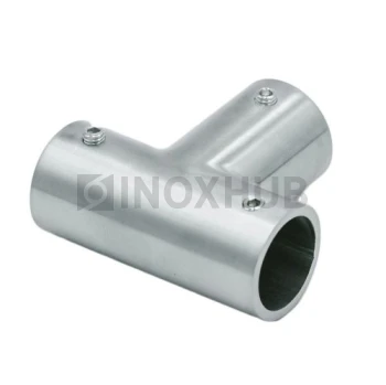 Соединитель-тройник (902 SSS), штанга Ø19 мм,  нерж. сталь матовая