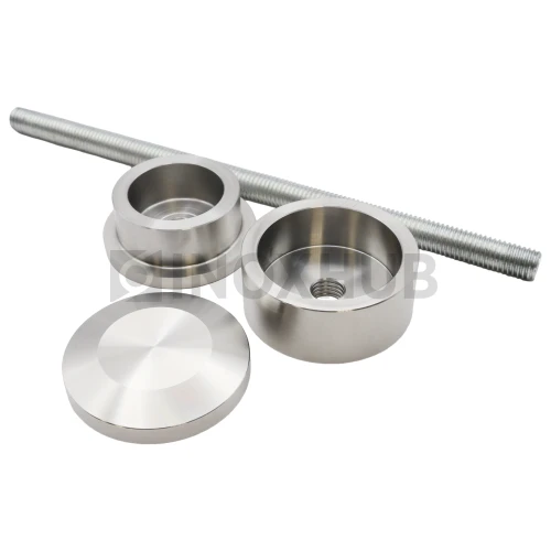 Точечный стеклодержатель с доп. регулировкой, стекло 6.0-30.0 мм, М10, AISI 304, GRIT 320