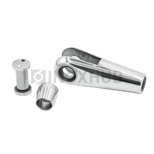 Наконечник для крепления тяги правый, М14 шаг Р=2, AISI 316, GRIT 600