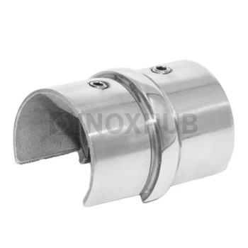 Соединительная муфта для поручня с пазом, Ø42.4 мм, AISI 304, GRIT 600