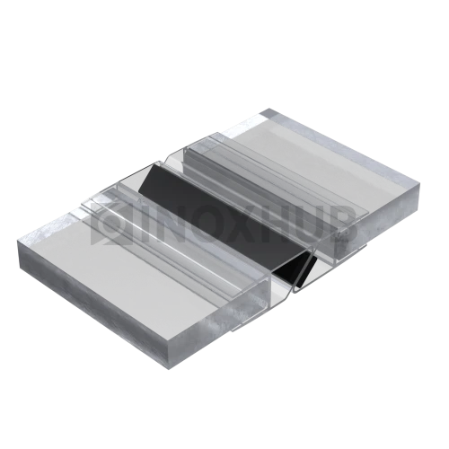 Профиль (210-8-2500 CL) магнит черный 90º/180º, L=2500 (1 компл/2шт), стекло 8.0 мм, ПВХ прозрачный БЕЛЫЙ