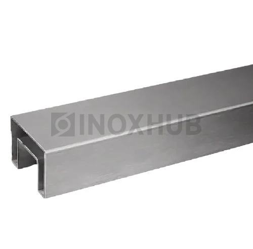 Труба с пазом 24×24 мм, профильная 40×40×1.5×6000 мм, AISI 304, ASTM A554, GRIT 600