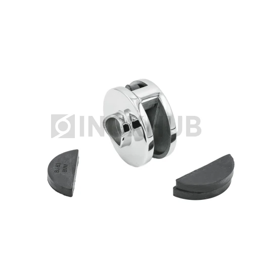 Стеклодержатель литой двойной зажимной Ø38.1×60.0 мм, стекло 8.0 мм, AISI 304, GRIT 600