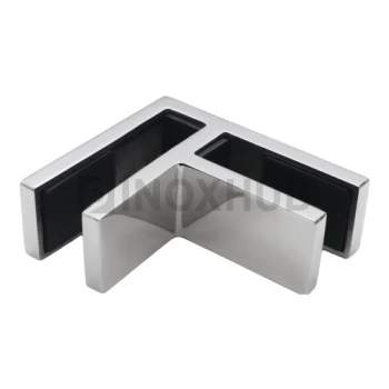 Стеклодержатель под 90º стекло-стекло, стекло 10.0-12.0 мм, AISI 304, GRIT 600 Стеклодержатель под 90º стекло-стекло, стекло 10.0-12.0 мм, AISI 304, GRIT 600