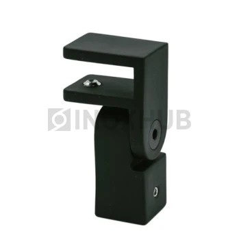 Держатель стекла (189 BLC) поворотный, штанга 15×15 мм, Черный мат