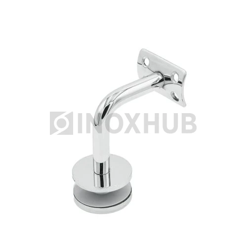 Крепление поручня на стекло литое с ложементом (Ø50.8), 75.0×60.0 мм, AISI 304, GRIT 600