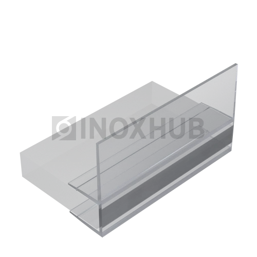Профиль (214-8 CL) ус 17 мм, L=2200, стекло 8.0 мм, ПВХ прозрачный БЕЛЫЙ