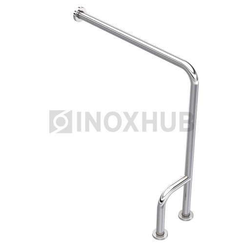 Поручень одноопорный в пол левый, Ø38 мм, AISI 201, GRIT 600