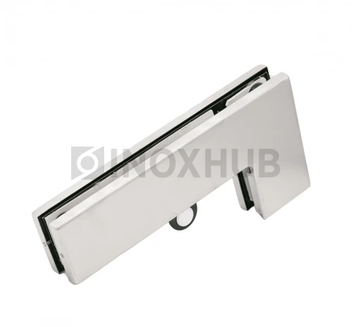 Фитинг угловой (140B SSS) на фрамугу с ответной частью под замок, со стопором, нерж. сталь матовая