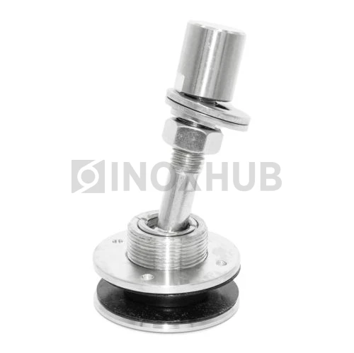 Шарнирный рутель без зенковки, М14 шаг Р=2 d=58.0, стекло 12.0-22.0 мм, AISI 316, GRIT 320