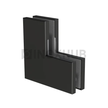 Фитинг угловой (160 BLC) большой, стекло 10-12 мм, Черный мат