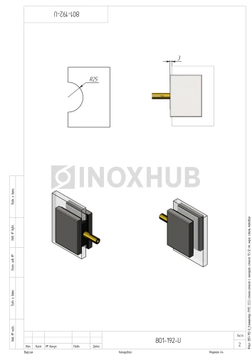 Коннектор (191S SSS) стена-стекло с анкером, стекло 10-12 мм, нерж. сталь матовая Коннектор (191S SSS) стена-стекло с анкером, стекло 10-12 мм, нерж. сталь матовая