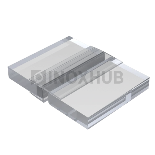 Профиль (204-8 CL), L=3000, стекло 8.0 мм, ПВХ прозрачный БЕЛЫЙ