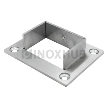 Фланец для поручня с пазом, 60.0×40.0 мм, AISI 304, GRIT 320 Фланец для поручня с пазом, 60.0×40.0 мм, AISI 304, GRIT 320