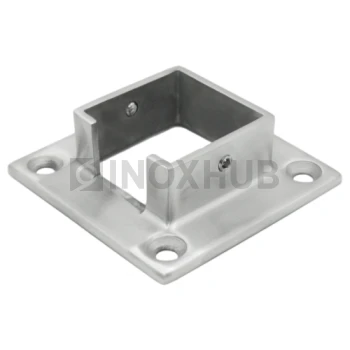 Фланец для поручня с пазом, 40.0×40.0 мм, AISI 304, GRIT 320 Фланец для поручня с пазом, 40.0×40.0 мм, AISI 304, GRIT 320