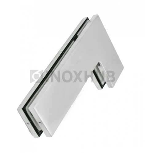 Фитинг угловой (140B SSS) на фрамугу с ответной частью под замок, со стопором, нерж. сталь матовая