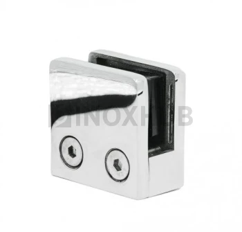 Стеклодержатель литой квадратный на плоскость, стекло 8.0 мм, AISI 304, GRIT 600 Стеклодержатель литой квадратный на плоскость, стекло 8.0 мм, AISI 304, GRIT 600