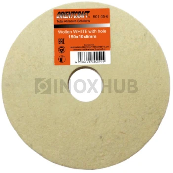 Самозацепляемый полировальный круг, войлок, Ø150х10х6 мм