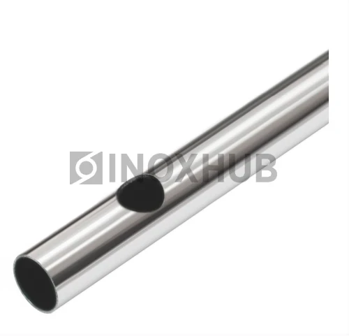 Труба с перфорацией Ø16.3×19.3 (овал) шагом 130 круглая, 201, A554, 25×1×6000, GRIT 600, U