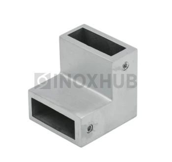 Соединитель штанги 90° (340 SSS), штанга 30×10 мм, нерж. сталь матовая