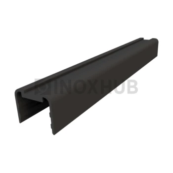 Уплотнитель для П-поручень, под стекло 10 мм, L=6000, Черный