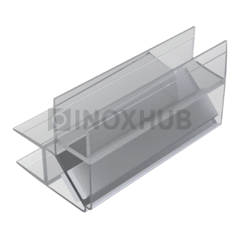 Профиль (210-10 CL) магнит белый 90º/180º, L=2200 (1компл/2 шт), стекло 10.0 мм, ПВХ прозрачный БЕЛЫЙ