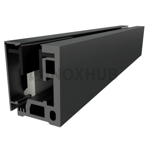 Набор зажимной, профиль 40А (база 40А-3000), L=3000мм, крышки RAL 7024 Графитовый серый Муар