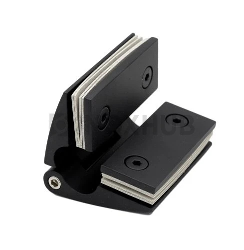 Петля (512 BLC) стекло-стекло, открывание наружу, Черный мат