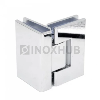 Петля (304 PBrass) стекло-стекло 90°, (без фаски), латунь, полированный хром