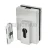 Замок (034 SSS) центральный угловой, с ответной частью на стену, нерж. сталь матовая