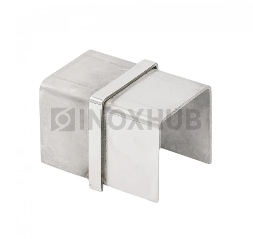 Соединительная муфта для поручня с пазом, 40.0×40.0 мм, AISI 304, GRIT 600