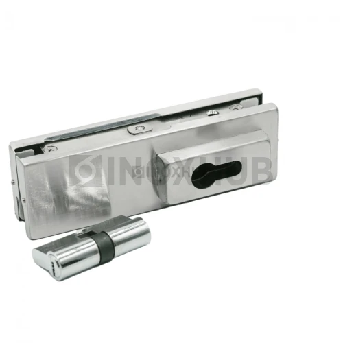 Замок (150R SSS) угловой с круглым ригелем, с ответной частью на стену, нерж. сталь матовая Замок (150R SSS) угловой с круглым ригелем, с ответной частью на стену, нерж. сталь матовая