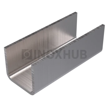Профиль (П-16-3000 SSS) П-образный, 19.7×18.5 мм L=3000, стекло 16.0 мм, AISI 304 GRIT 320 Профиль (П-16-3000 SSS) П-образный, 19.7×18.5 мм L=3000, стекло 16.0 мм, AISI 304 GRIT 320