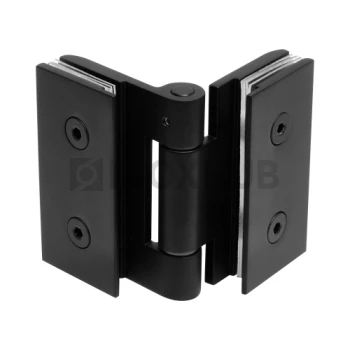 Петля (517 BLC) стекло-стекло, открывание наружу, Черный мат