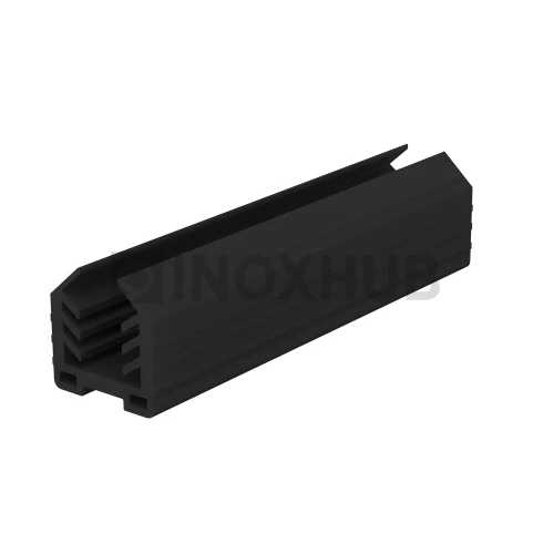 Уплотнитель в поручень с пазом 24.0×24.0 мм, стекло 12.0 мм, кратно 3 м, Черный