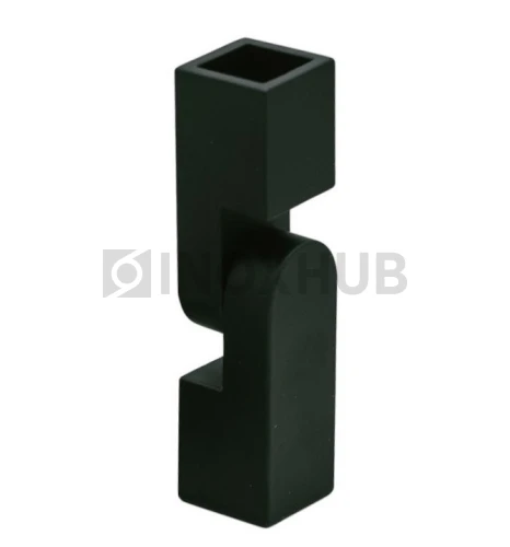 Соединитель штанги (185 BLC) произвольный угол, штанга 15×15 мм, Черный мат