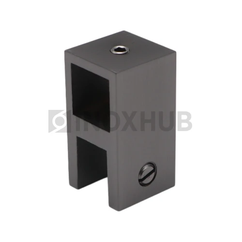 Держатель стекла (184 GM) сквозной, штанга 15×15 мм, нерж. сталь, антрацит