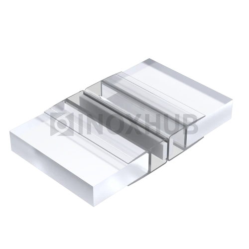 Профиль (209А-10 CL) магнит белый 180º, L=2200 (1компл/2 шт), стекло 10.0 мм, ПВХ прозрачный БЕЛЫЙ